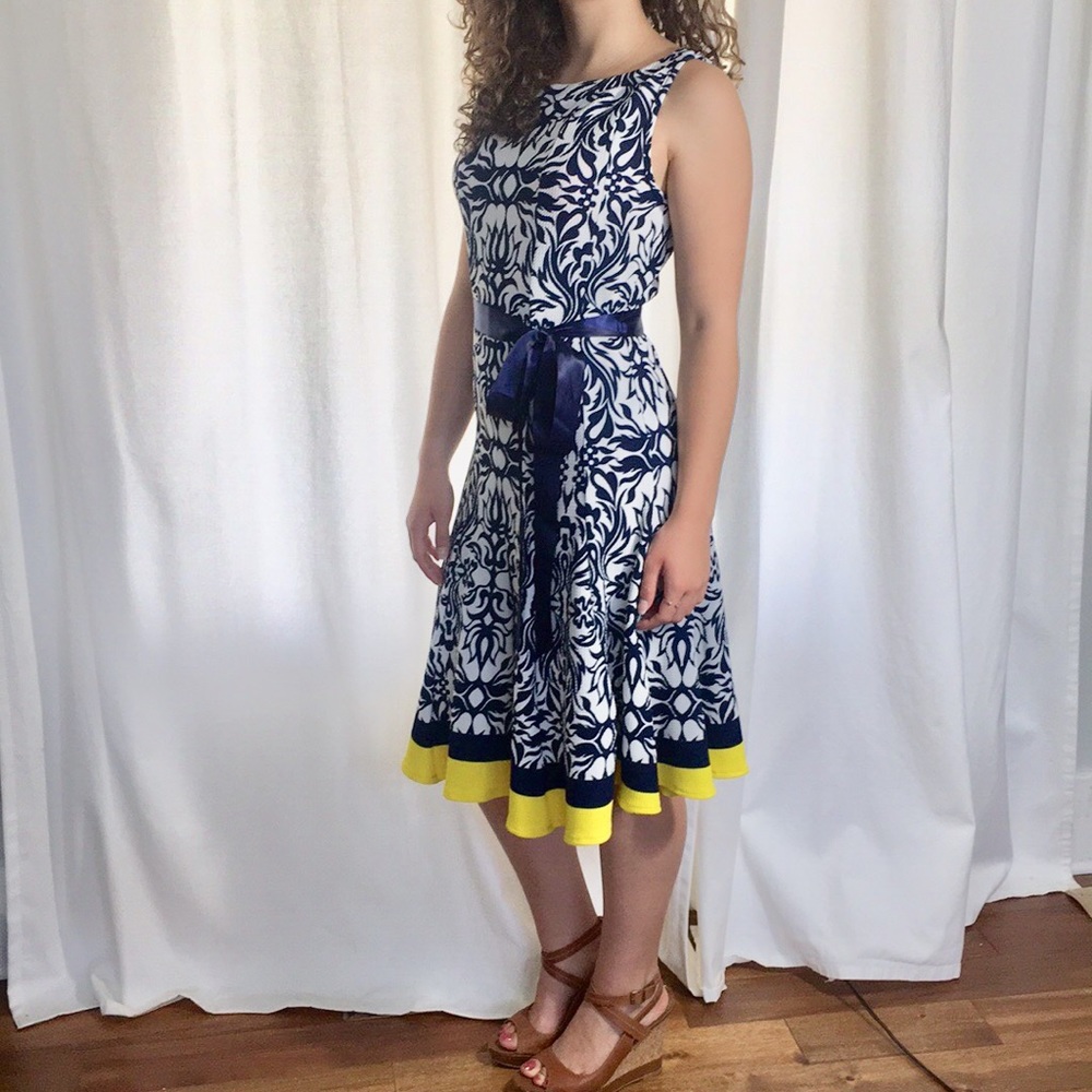 Haani Knee Length Floral Print Dress